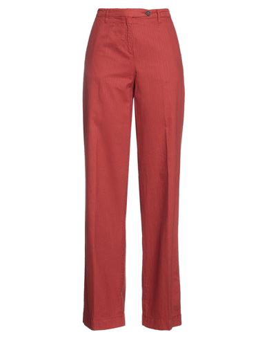 Massimo Alba Woman Pants Brick Red Size 2 Cotton, Lyocell
