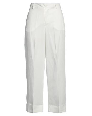 Bonheur Woman Pants White Size 30 Viscose, Linen