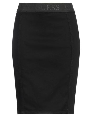 Guess Woman Denim Skirt Black Size 28 Cotton, Elastane