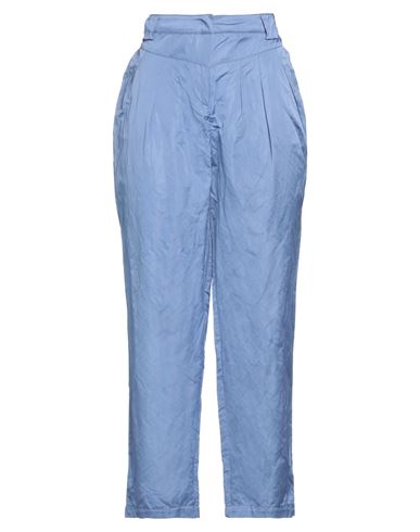 Manila Grace Woman Pants Pastel Blue Size 8 Polyester, Metal