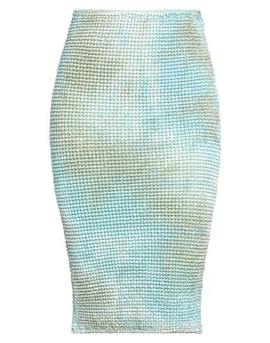Shop Off-white Woman Midi Skirt Turquoise Size 6 Viscose In Blue