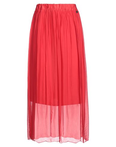Just For You Woman Midi Skirt Red Size S/m Viscose, Silk, Elastane