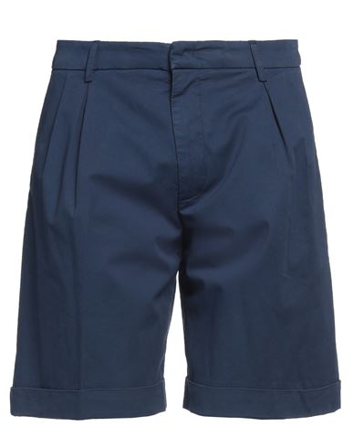 Dondup Man Shorts & Bermuda Shorts Navy Blue Size 35 Cotton, Elastane