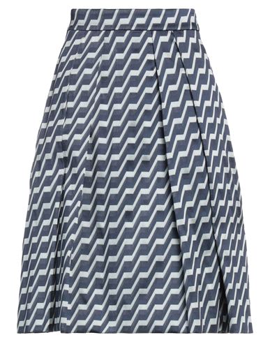 Emporio Armani Woman Midi Skirt Midnight Blue Size 14 Polyester