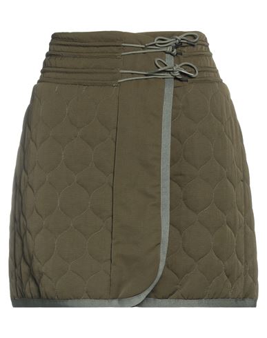 Emporio Armani Woman Mini Skirt Military Green Size 10 Polyamide