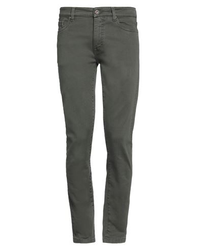Teleria Zed Man Pants Military Green Size 32 Cotton, Elastane In Green