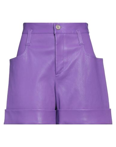 Stouls Woman Shorts & Bermuda Shorts Purple Size S Lambskin