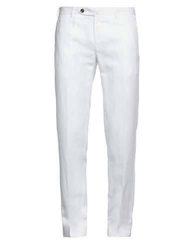 Pt Torino Man Pants White Size 40 Lyocell, Linen, Cotton