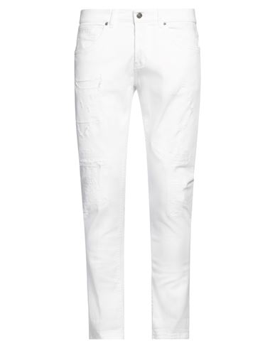 Dondup Man Pants White Size 35 Cotton, Elastomultiester, Elastane