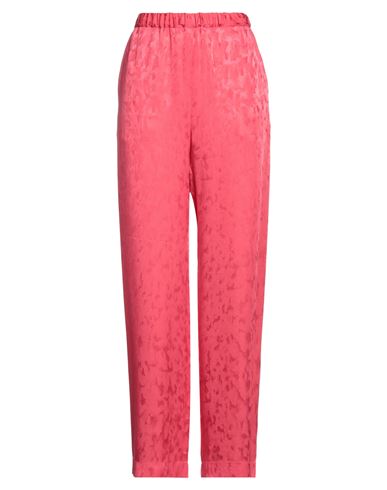 Msgm Woman Pants Coral Size 6 Acetate, Viscose, Polyester In Red