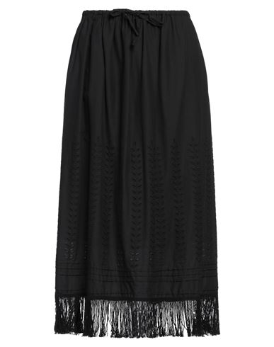 Shop 19.70 Nineteen Seventy Woman Midi Skirt Black Size 2 Cotton