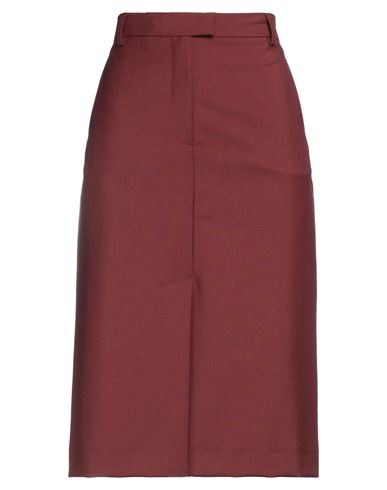 Paul & Joe Woman Midi Skirt Burgundy Size 6 Virgin Wool, Mohair Wool In Red