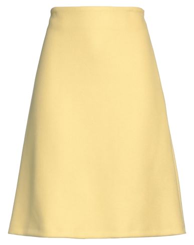 Paul & Joe Woman Midi Skirt Light Yellow Size 6 Wool, Polyamide, Cashmere