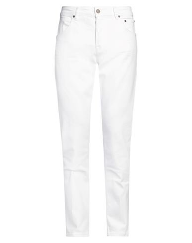 Shop Brian Dales Man Jeans White Size 40 Cotton, Elastane