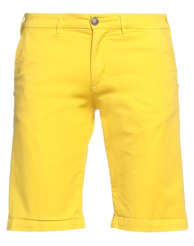 40weft Man Shorts & Bermuda Shorts Yellow Size 30 Cotton, Elastane