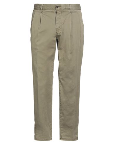 Incotex Man Pants Military Green Size 35 Cotton, Elastane In Green
