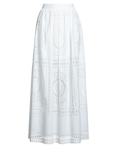 Alberta Ferretti Woman Maxi Skirt White Size 6 Cotton, Polyester