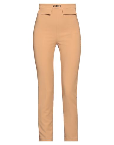 Elisabetta Franchi Woman Pants Camel Size 2 Polyester, Elastane In Beige