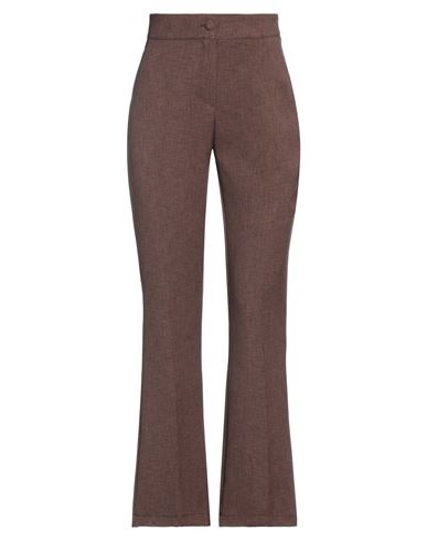 Susy-mix Woman Pants Brown Size L Polyester