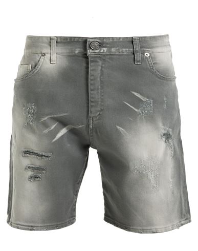 Shop Patriòt Man Denim Shorts Grey Size 36 Cotton