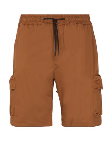 8 By Yoox Cotton Waistband Cargo Shorts Man Shorts & Bermuda Shorts Brown Size 38 Cotton, Elastane
