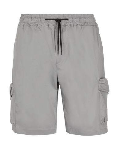 8 By Yoox Cotton Waistband Cargo Shorts Man Shorts & Bermuda Shorts Grey Size 38 Cotton, Elastane