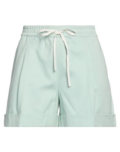 Twinset Woman Shorts & Bermuda Shorts Light Green Size 8 Cotton, Linen