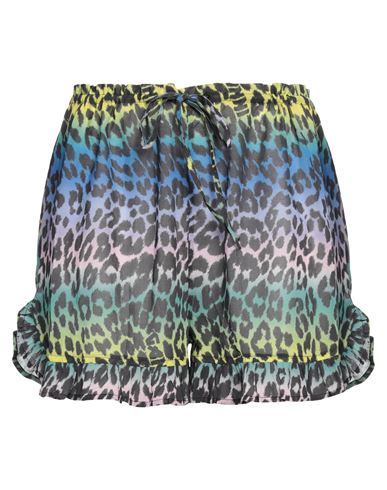 Shop Ganni Woman Shorts & Bermuda Shorts Bright Blue Size 4 Organic Cotton