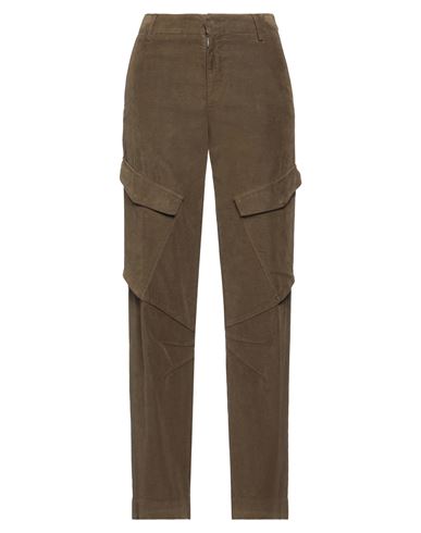 Dondup Woman Pants Military Green Size 26 Cotton, Lyocell, Elastane In Green