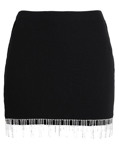 Only Woman Mini Skirt Black Size L Cotton, Elastane