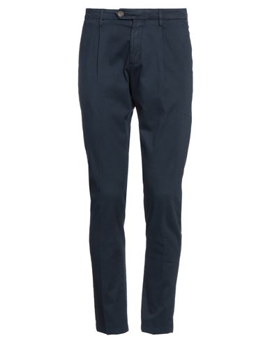 Shop Yan Simmon Man Pants Navy Blue Size 30 Cotton, Elastane