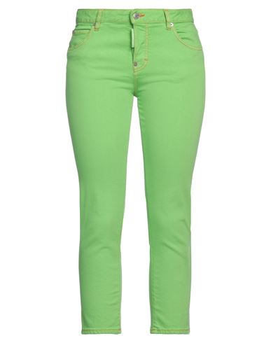 DSQUARED2 DSQUARED2 WOMAN JEANS ACID GREEN SIZE 2 COTTON, ELASTANE