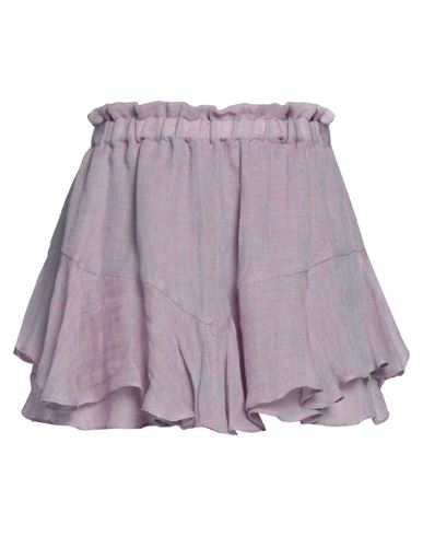 Pnk Woman Shorts & Bermuda Shorts Lilac Size 6 Linen In Purple