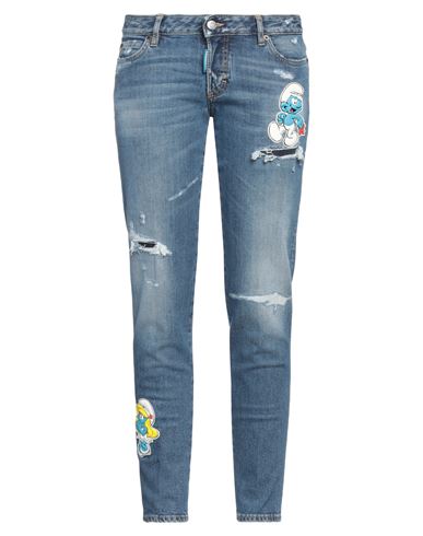 Dsquared2 Woman Denim Pants Blue Size 6 Cotton, Elastane