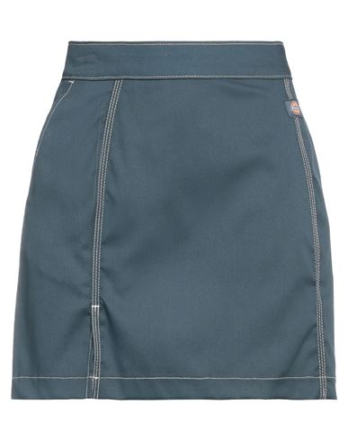 Shop Dickies Woman Mini Skirt Navy Blue Size M Polyester, Cotton, Elastane
