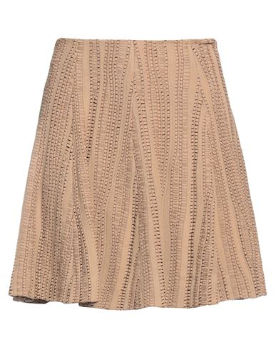Givenchy Woman Mini Skirt Camel Size M Viscose, Polyamide, Polyester, Linen, Elastane In Beige