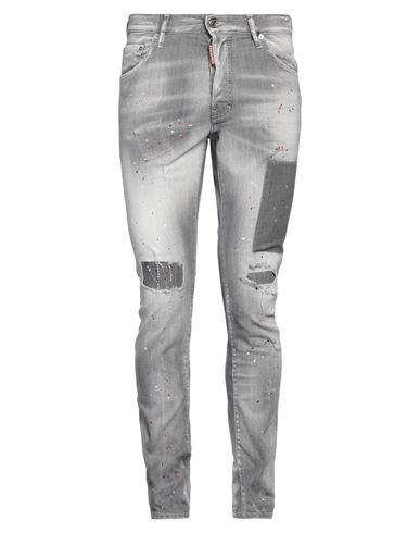 Shop Dsquared2 Man Jeans Grey Size 40 Cotton, Elastane