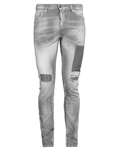 DSQUARED2 DSQUARED2 MAN JEANS GREY SIZE 32 COTTON, ELASTANE 