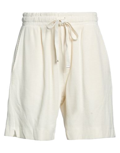 Daniele Fiesoli Man Shorts & Bermuda Shorts Ivory Size L Cotton In White