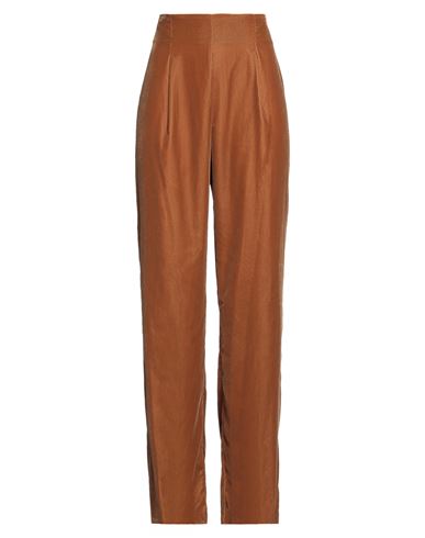 Access Fashion Woman Pants Brown Size S Polyester