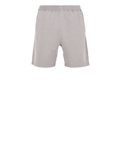 Stone Island Fleece Bermuda Shorts Gray Cotton In Gris