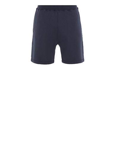 Stone Island Fleece Bermuda Shorts Blue Cotton In Bleu