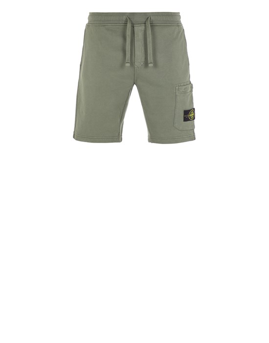 Stone Island Fleece Bermuda Shorts Green Cotton