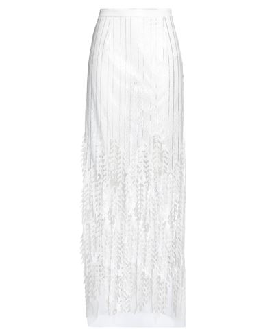 Elisabetta Franchi Woman Maxi Skirt White Size 4 Polyester In White
