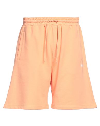 Msgm Man Shorts & Bermuda Shorts Apricot Size L Cotton In Orange