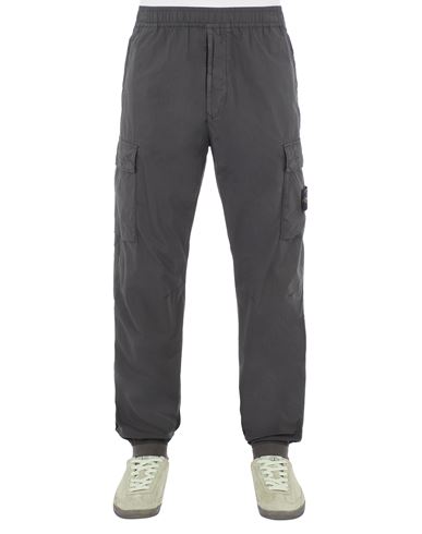 Stone Island Pantalons Gris Coton, Élasthanne In Gray