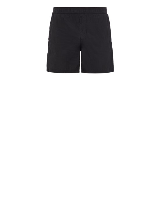 Stone Island Beach Shorts Black Polyamide In Black
