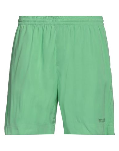 Msgm Man Shorts & Bermuda Shorts Green Size 38 Viscose, Polyester