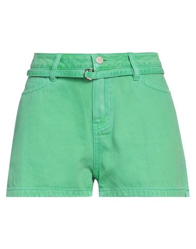 Isabelle Blanche Paris Woman Denim Shorts Green Size S Cotton