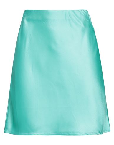 Shop Jacqueline De Yong Woman Mini Skirt Emerald Green Size L Polyester